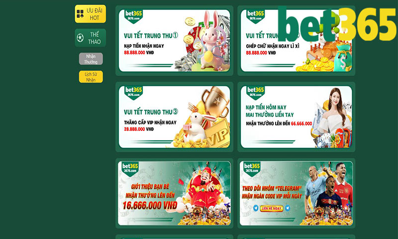 Các chương trình khuyến mãi bet365